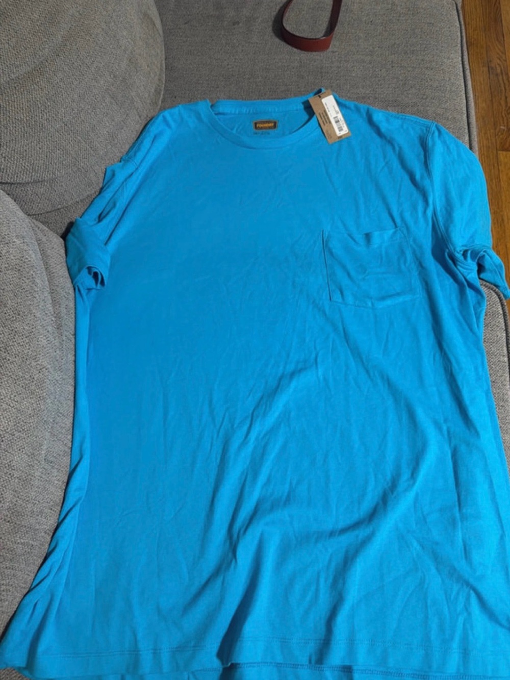 The Foundry Supply Co. Men's Pocket Tee in Turquoise Blue